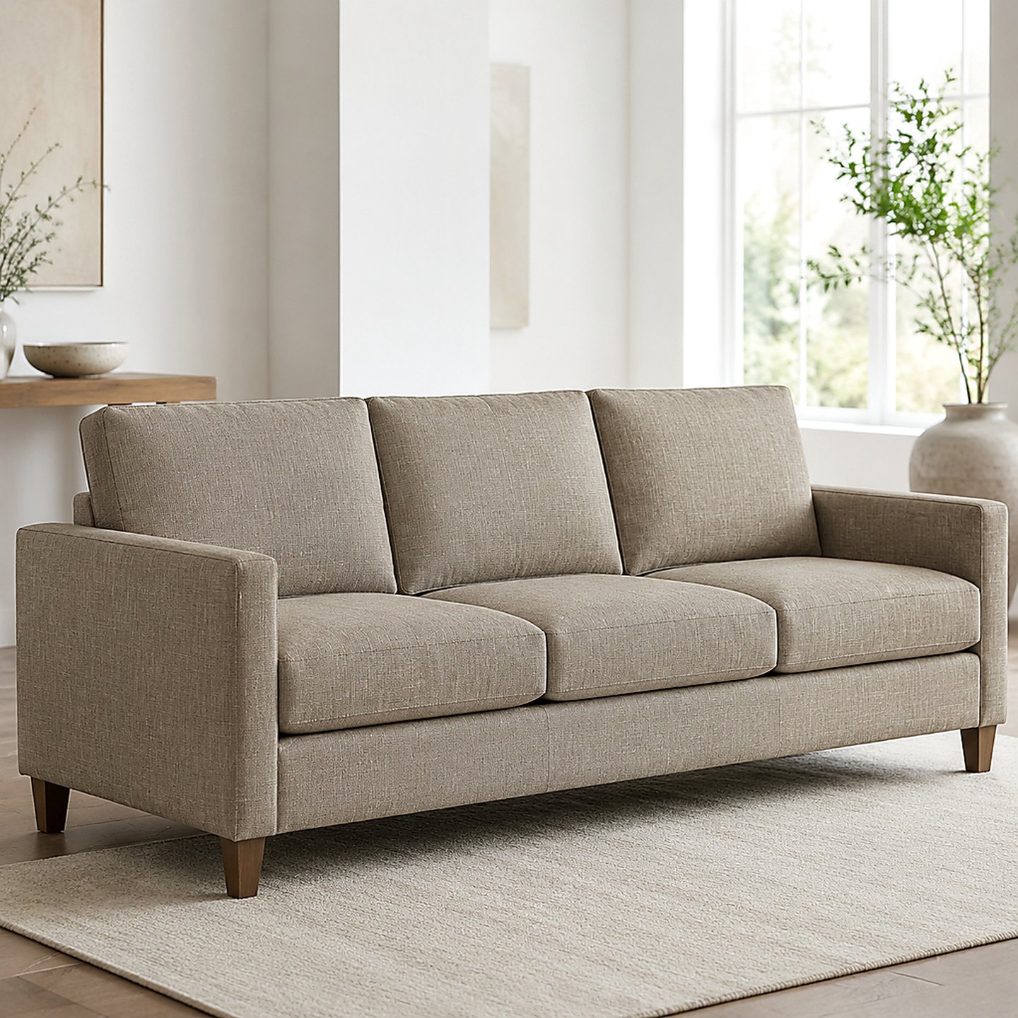 Cedar & Linen Track Arm Sofa